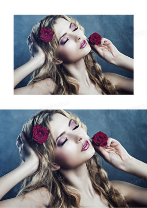 彩妆美女卷发发型图片