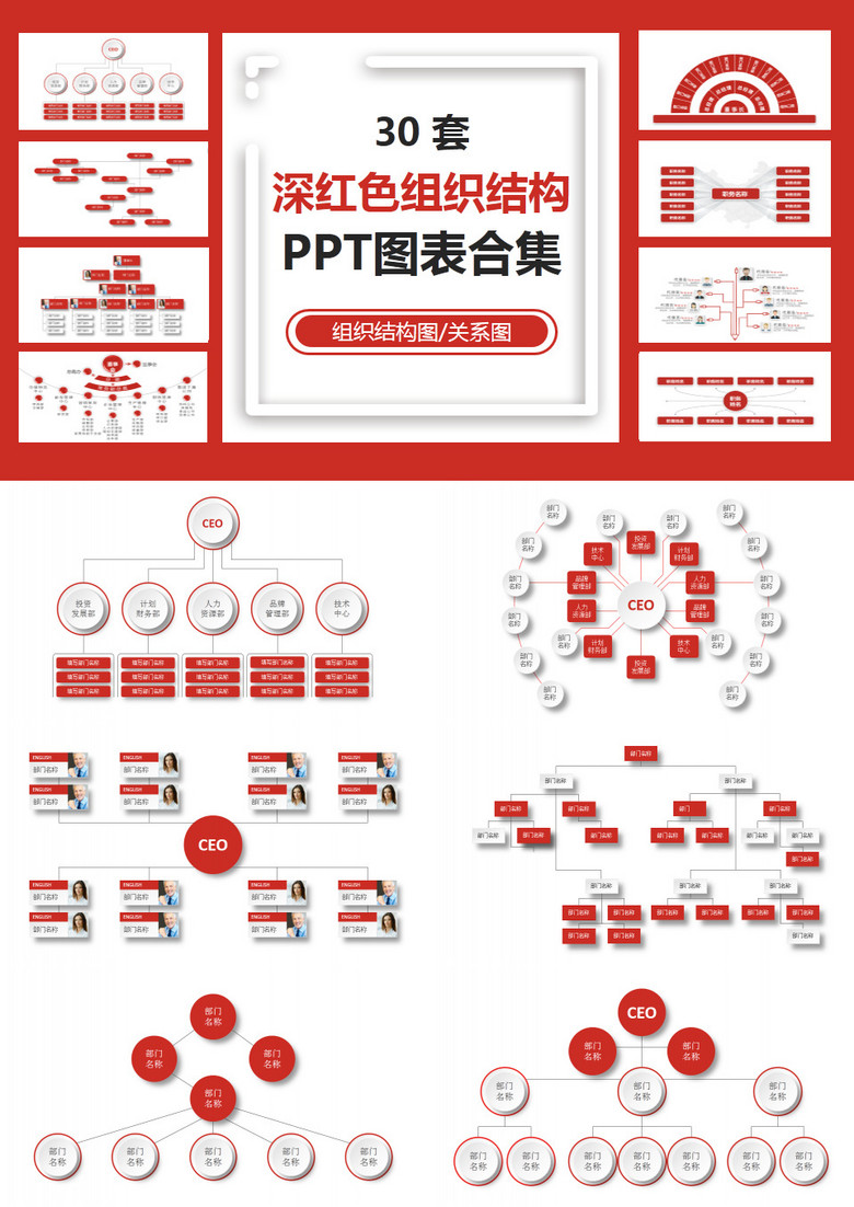 30套组织结构图PPT模板