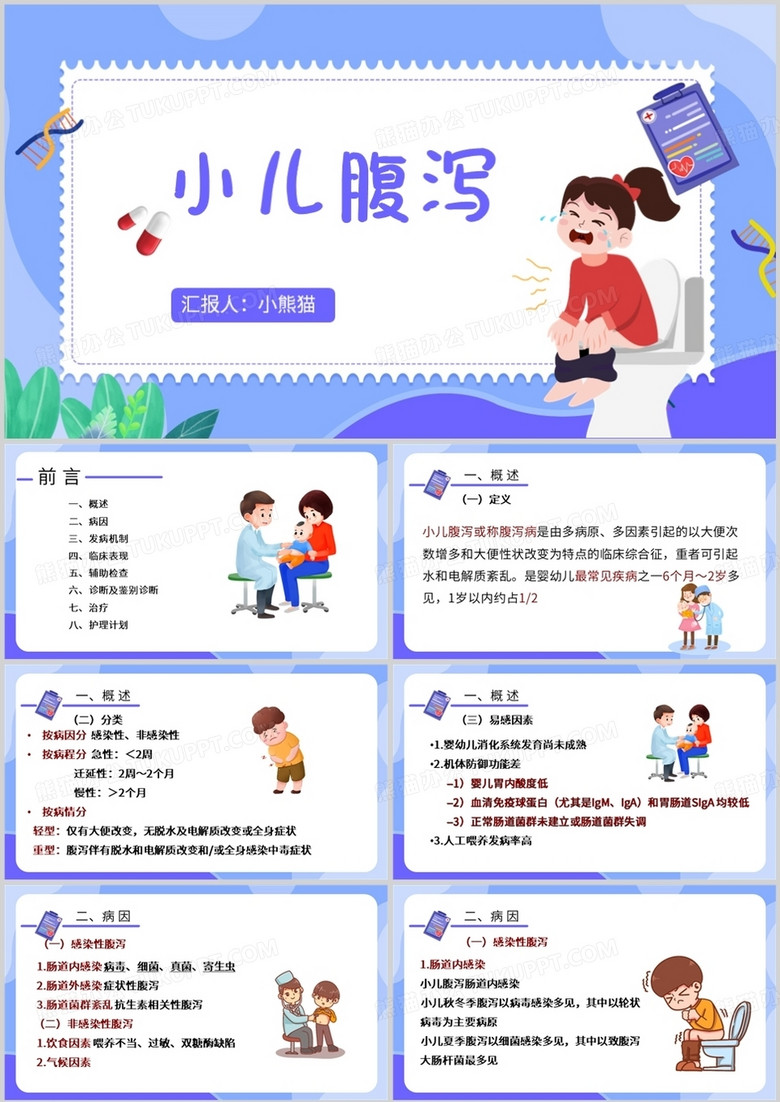 小儿腹泻护理查房儿科护理查房PPT模板