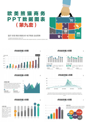 欧美多彩商务PPT数据图表第九套