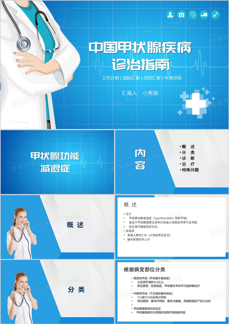 甲状腺中国甲状腺疾病诊治指南PPT模板