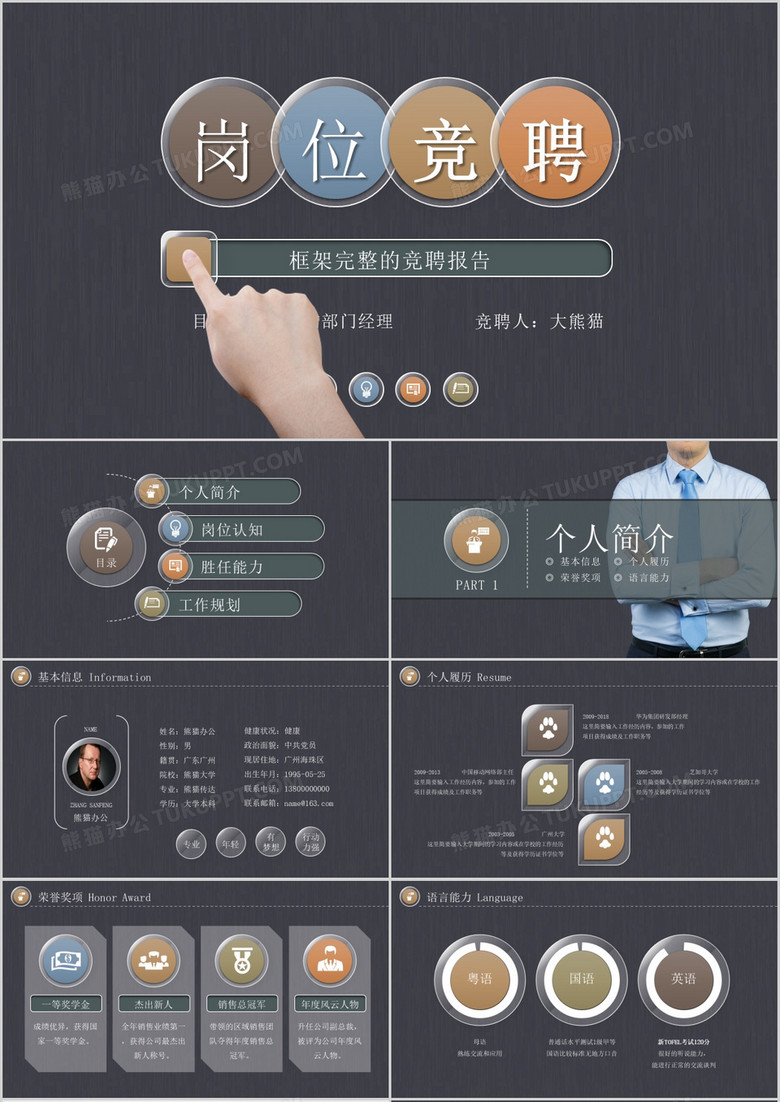 框架完整的岗位求职竞聘个人应聘PPT