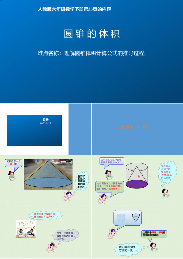 人教版《圆锥的体积》公开课课件6