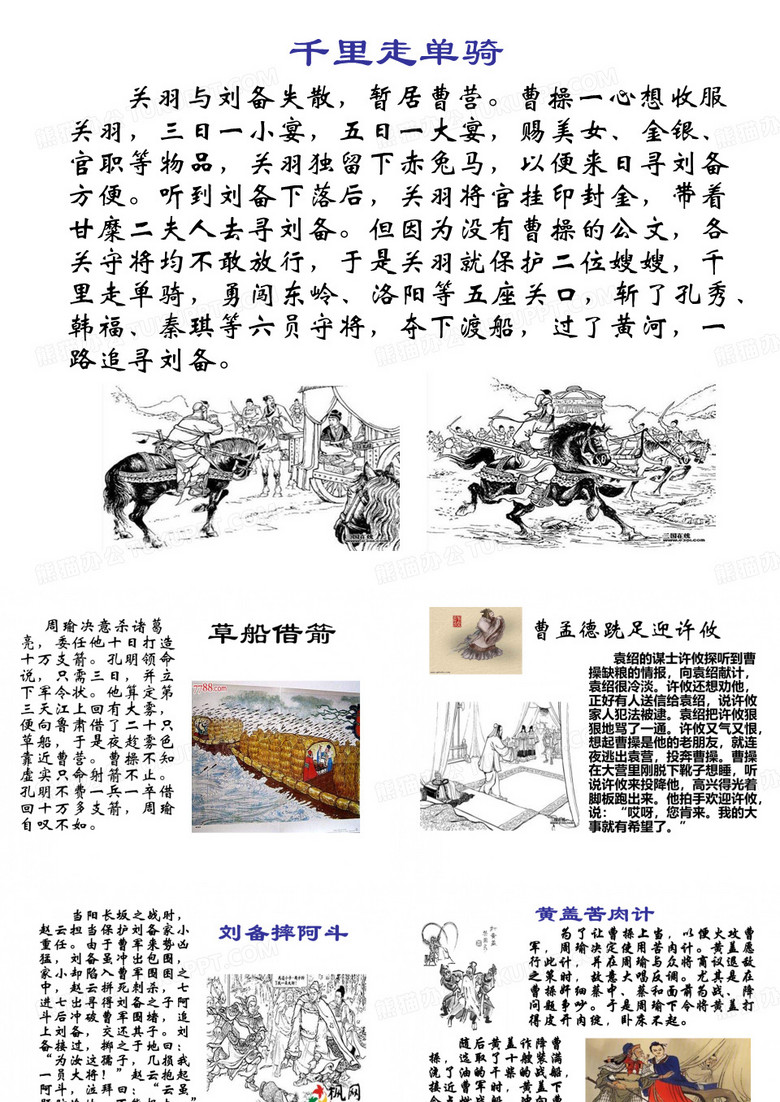 三国演义前六十回经典情节精美PPT图文