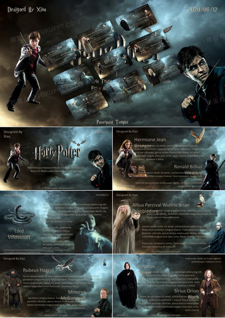 哈利波特Harry Potter欧美大电影主题ppt模板