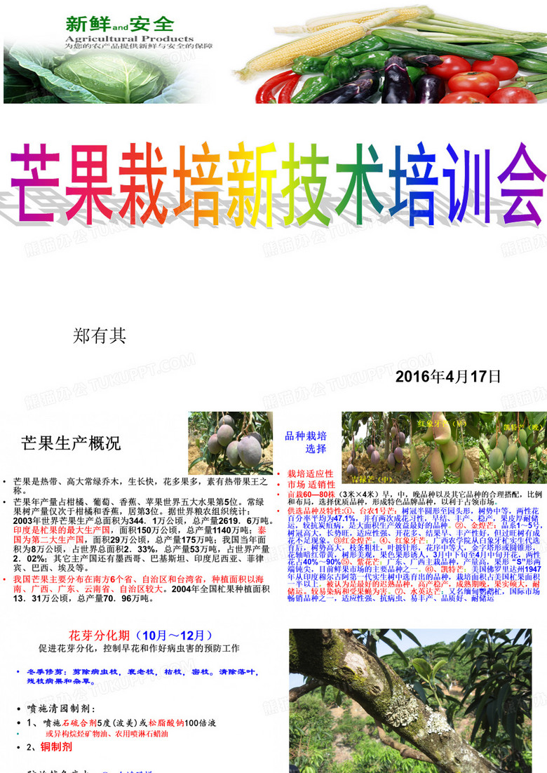 芒果科学栽培和病虫防治技术