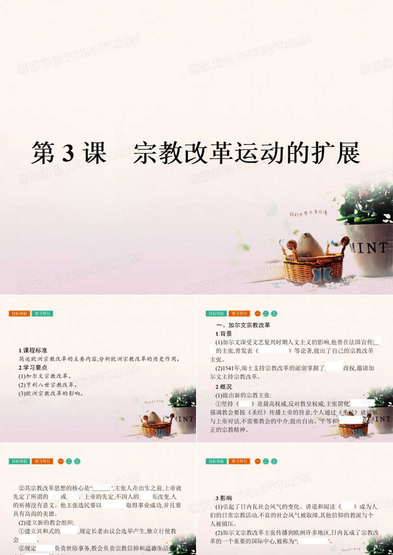2017秋高中历史第五单元欧洲的宗教改革5.3宗教改革运动的扩展课件新人教版选修1