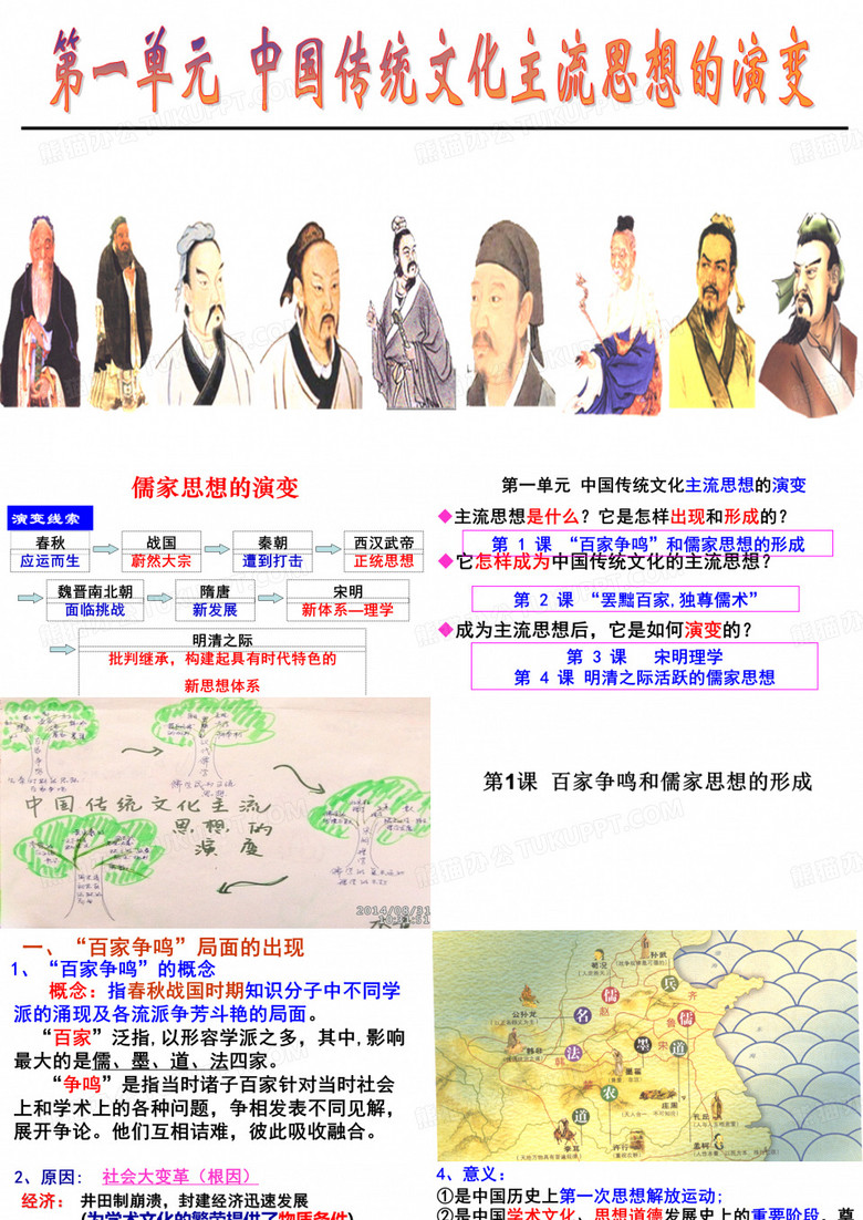 人教版高中历史必修三 第1课 “百家争鸣”和儒家思想的形成 课件 (共63张PPT)
