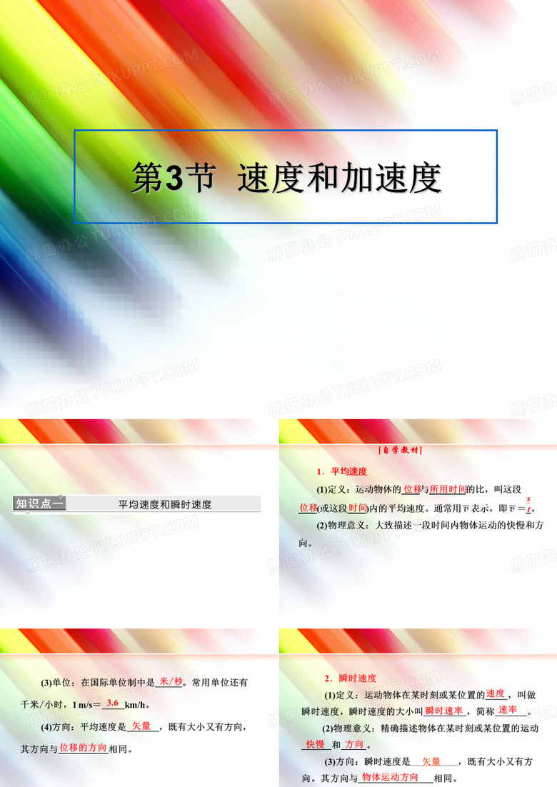 2013-2014学年高中物理鲁科版必修一教学课件：1.3  速度和加速度