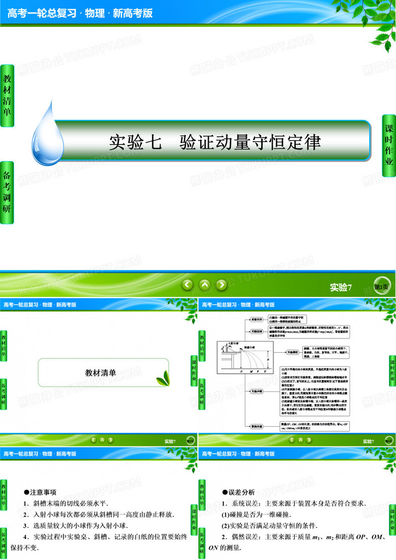 高中物理-实验7验证动量守恒定律