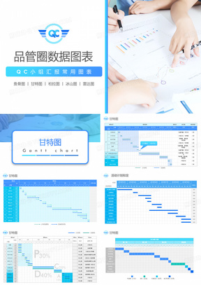 QC小组品管圈常用数据图表成果汇报PPT模板