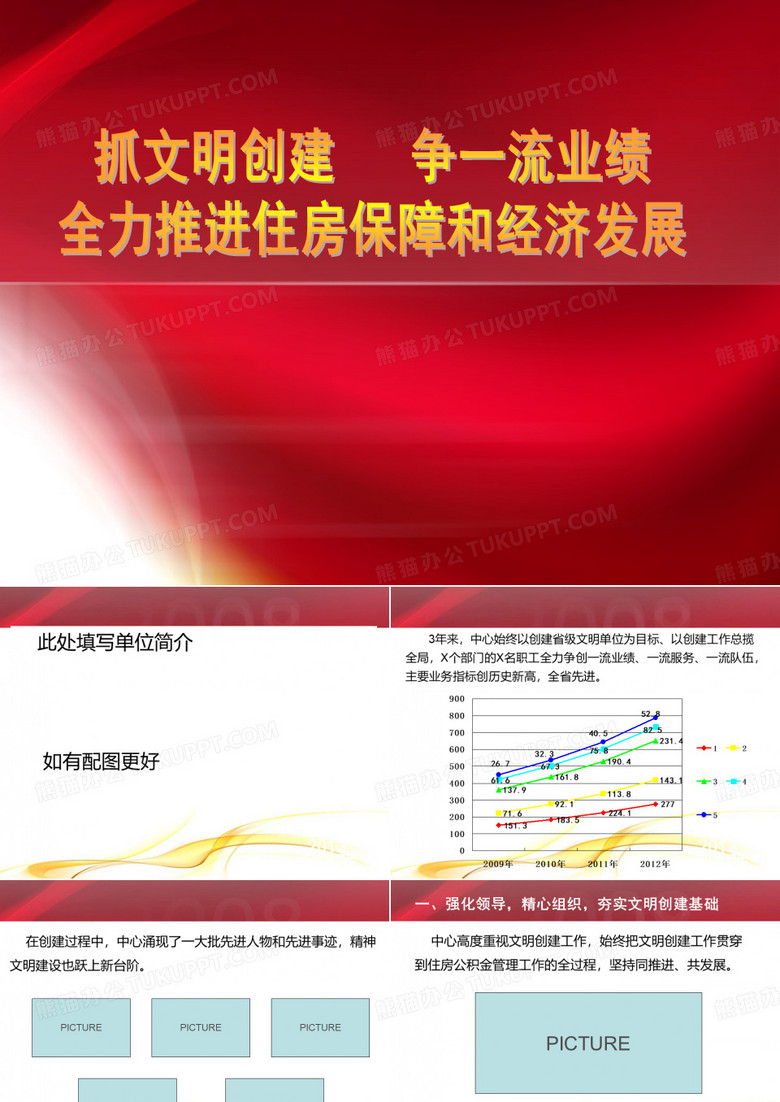 文明单位汇报PPT模版