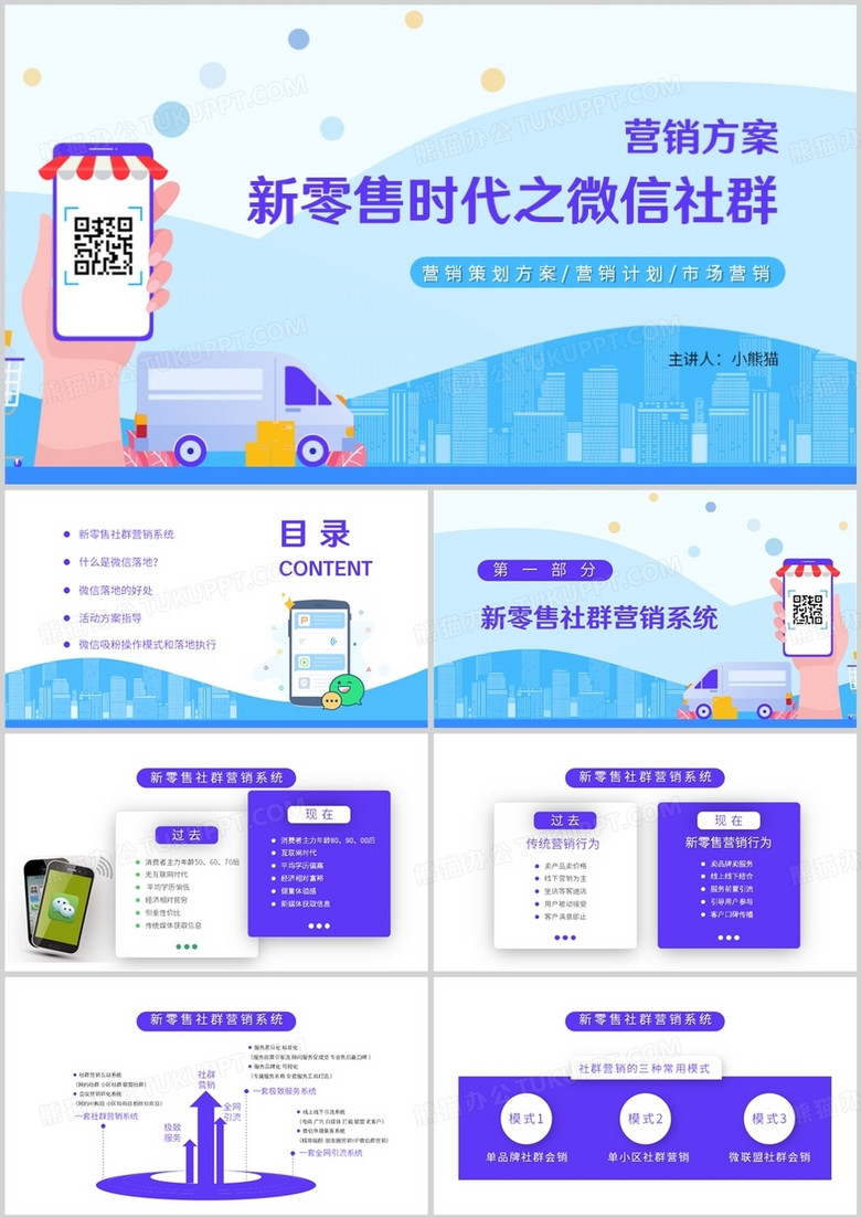新零售时代之微信社群营销方案PPT模板