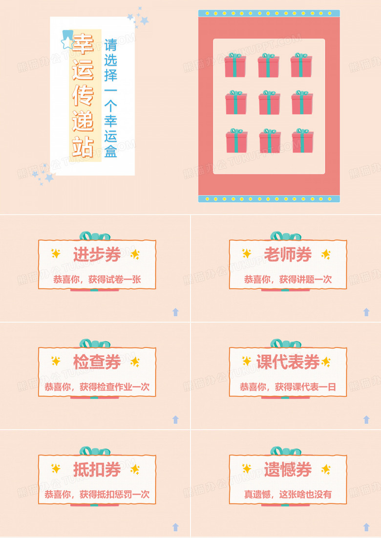 盲盒 抽奖 奖励券PPT