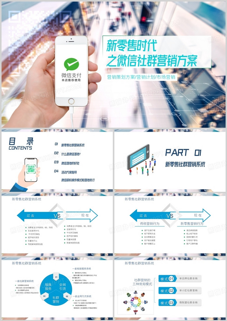 新零售时代之微信社群营销方案PPT模板