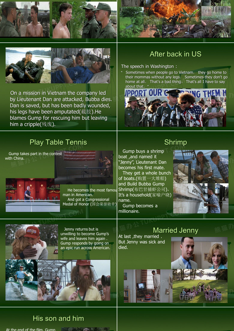 《阿甘正传》ppt模板下载_编号lnvojbax_熊猫办公