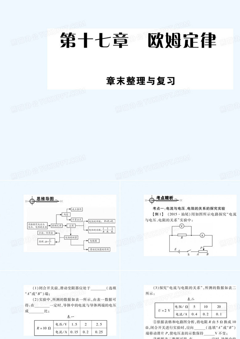 2020年秋九年级物理全册 17 欧姆定律章末课件 （新版）新人教版