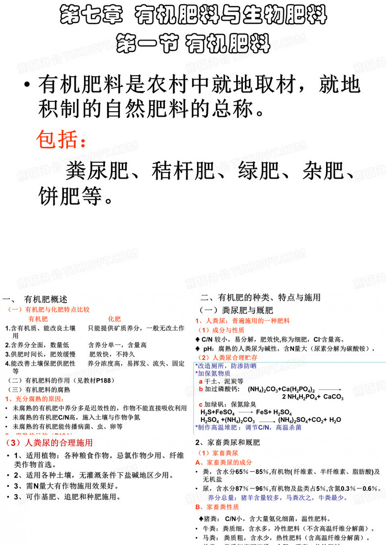 第七章  有机肥料与生物肥料