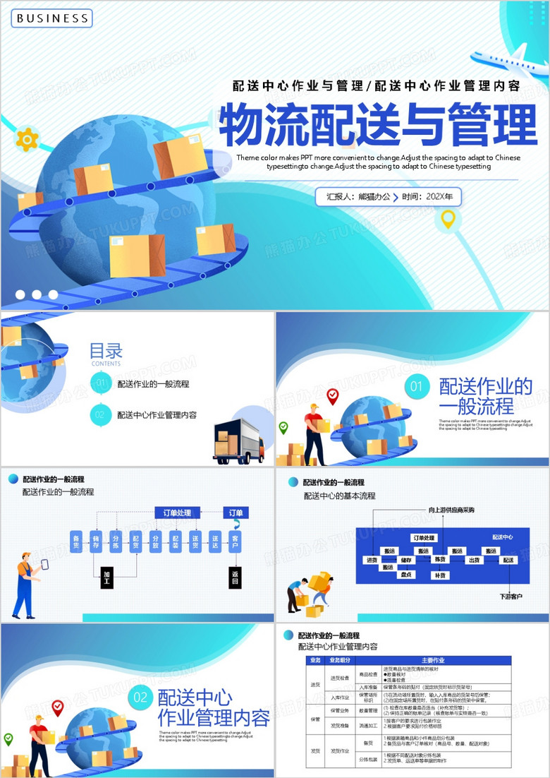 物流管理与配送工作培训PPT模板