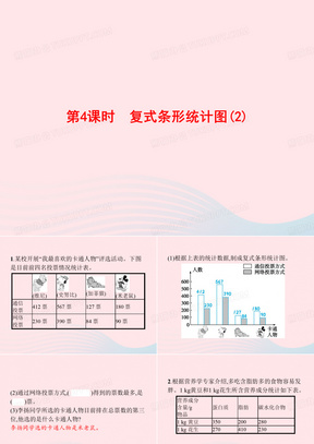 2020春四年级数学下册8平均数与条形统计图第4课时复式条形统计图习题课件新人教版