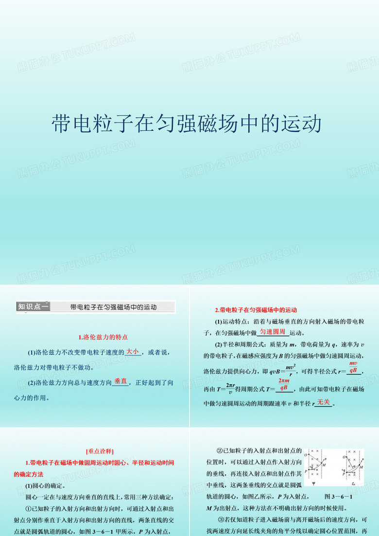 带电粒子在匀强磁场中的运动 课件