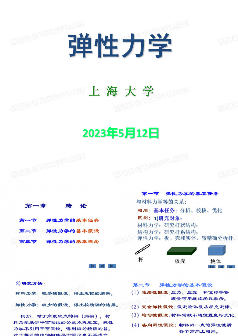 弹性力学精简PPT