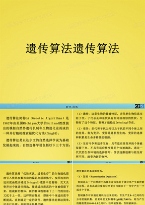 遗传算法遗传算法标准版资料