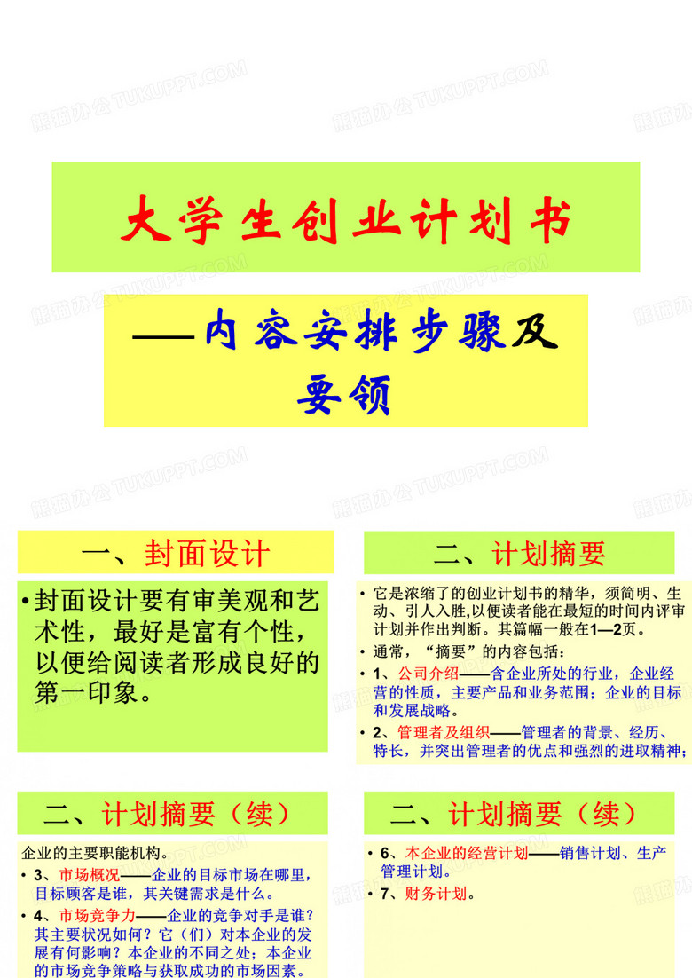 大学生创业计划书指导-精选