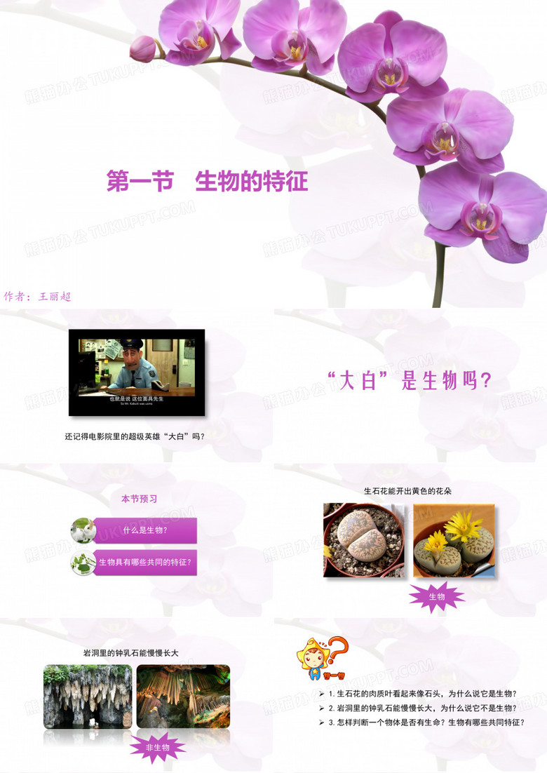 人教版七年级生物上第一章第一节课《生物的特征》预习导学课件