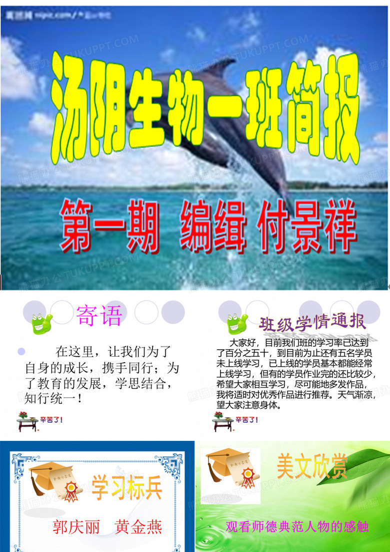 生物国培简报模板