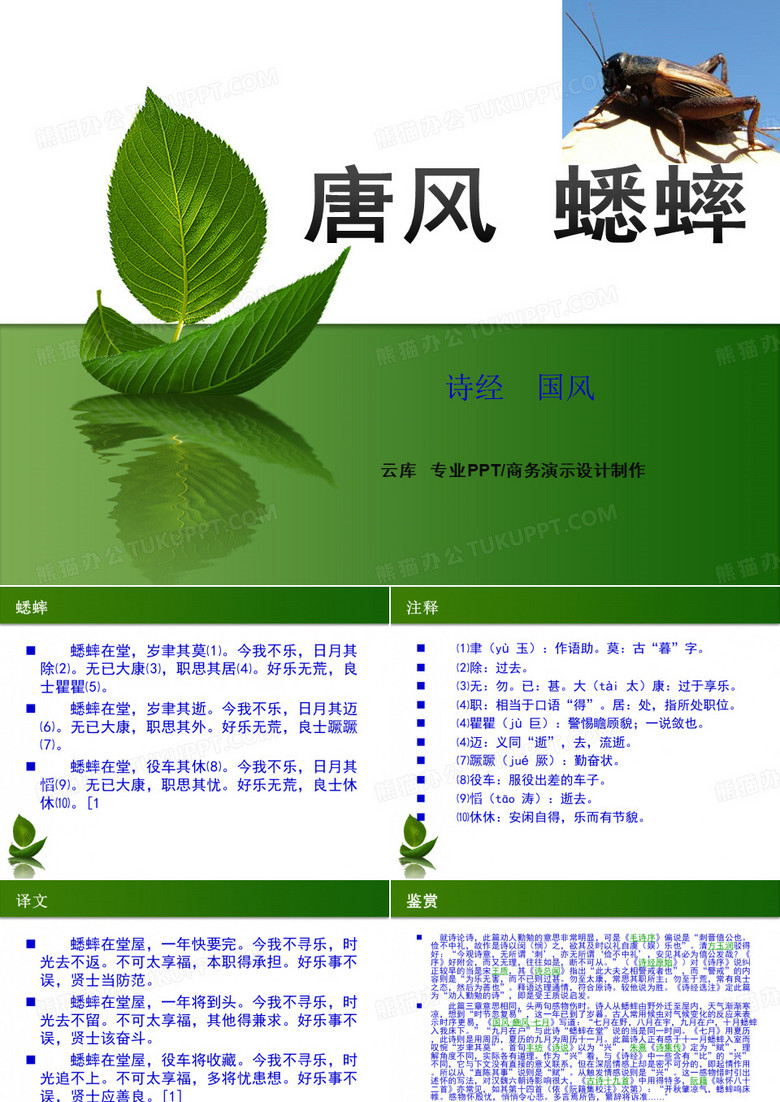 无已大康,职思其外。好乐无荒,良士蹶蹶-蟋蟀唐风