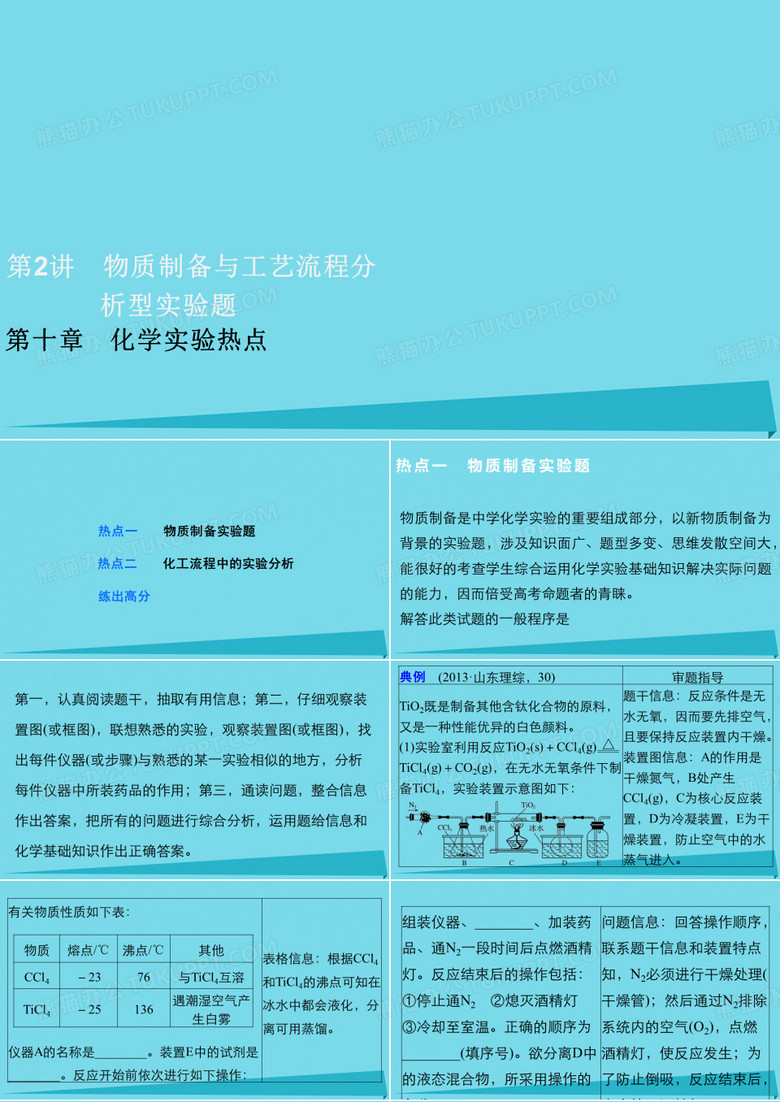 高考化学化学实验物质制备与工艺流程分析型实验题复习