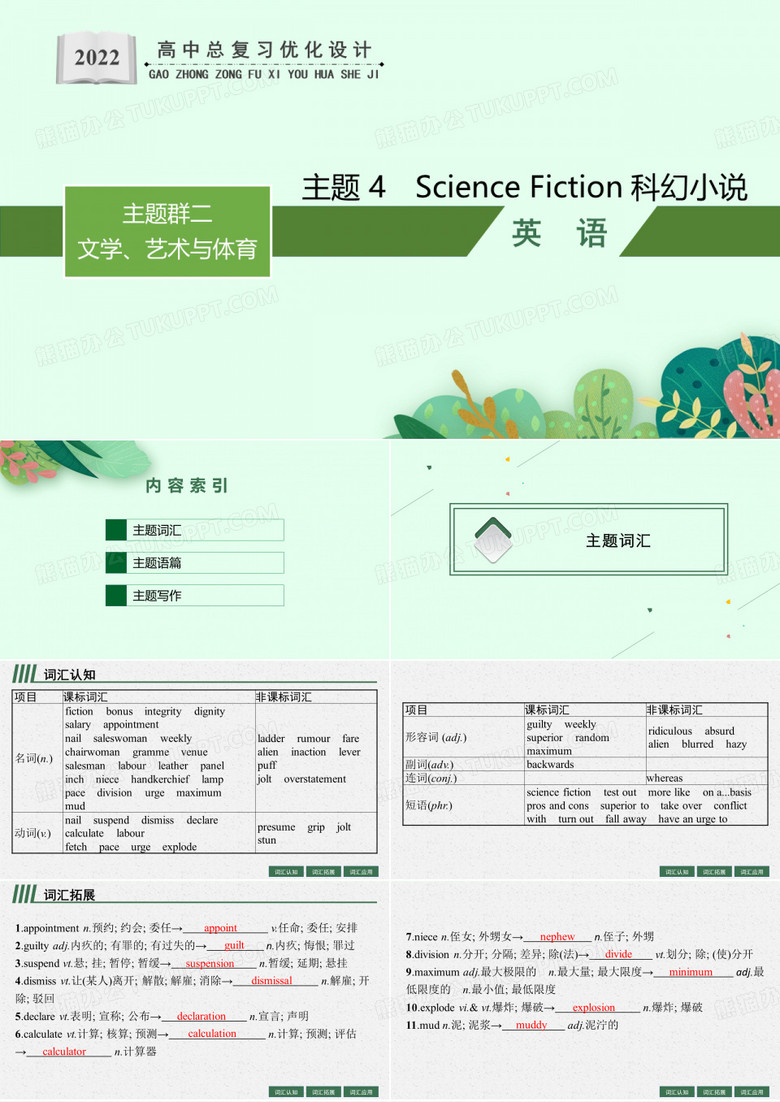 新高考英语ScienceFiction科幻小说课件