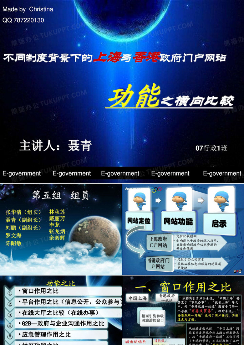 不同制度背景下的上海与香港政府门户网站功能之横向比较.ppt