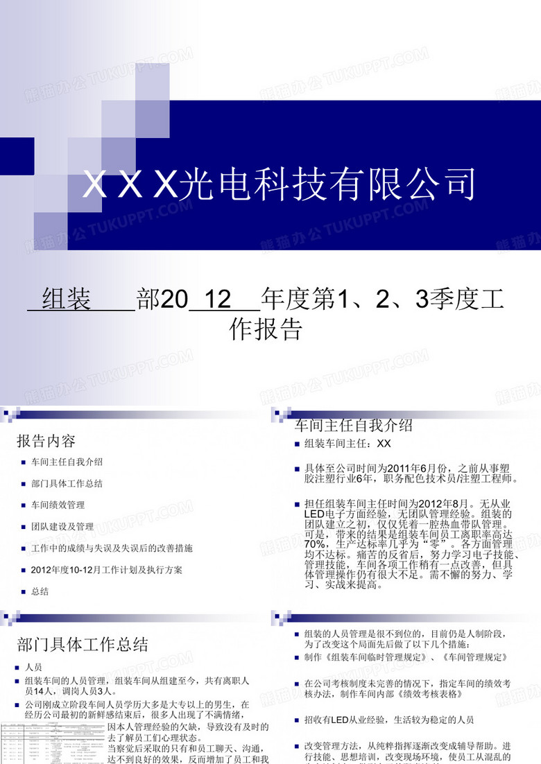 LED车间主任述职报告