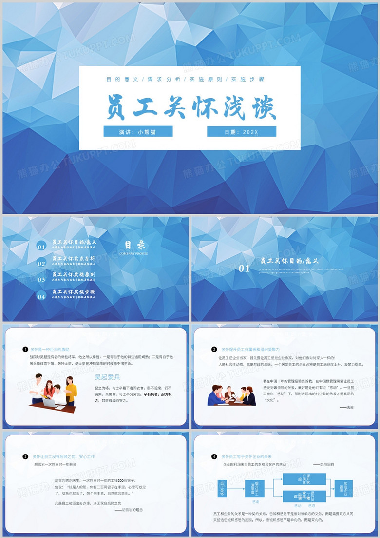人力资源部内训员工关怀浅谈PPT模板