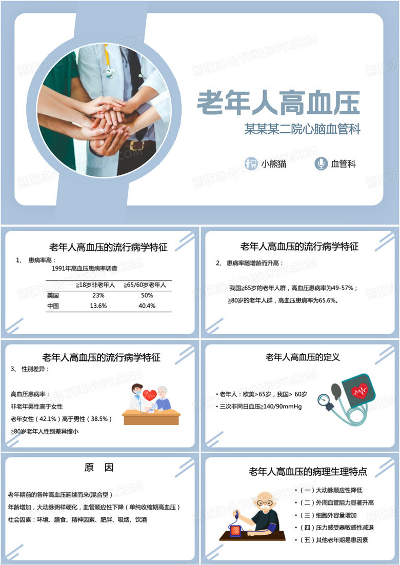 老年医学讲座培训PPT模板