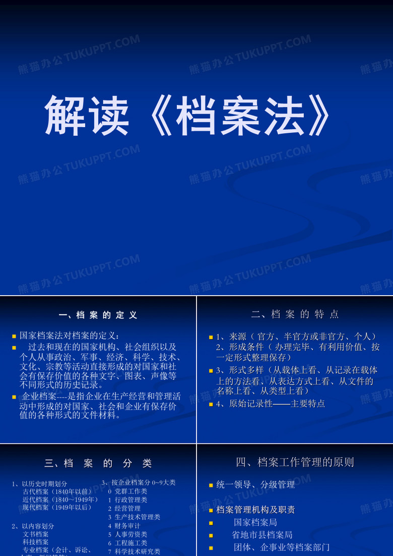 【2019年整理】档案培训一解读档案法