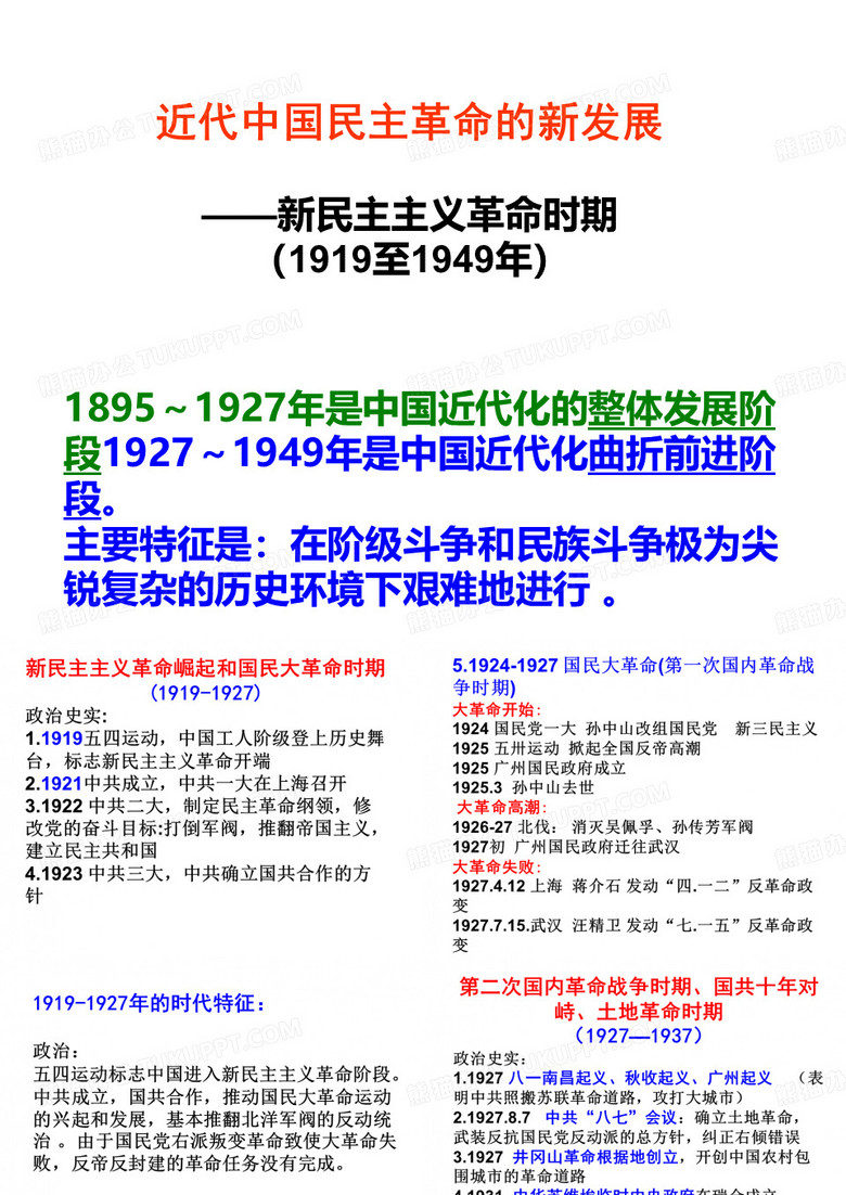 新民主主义革命时期(中国近代史阶段复习)