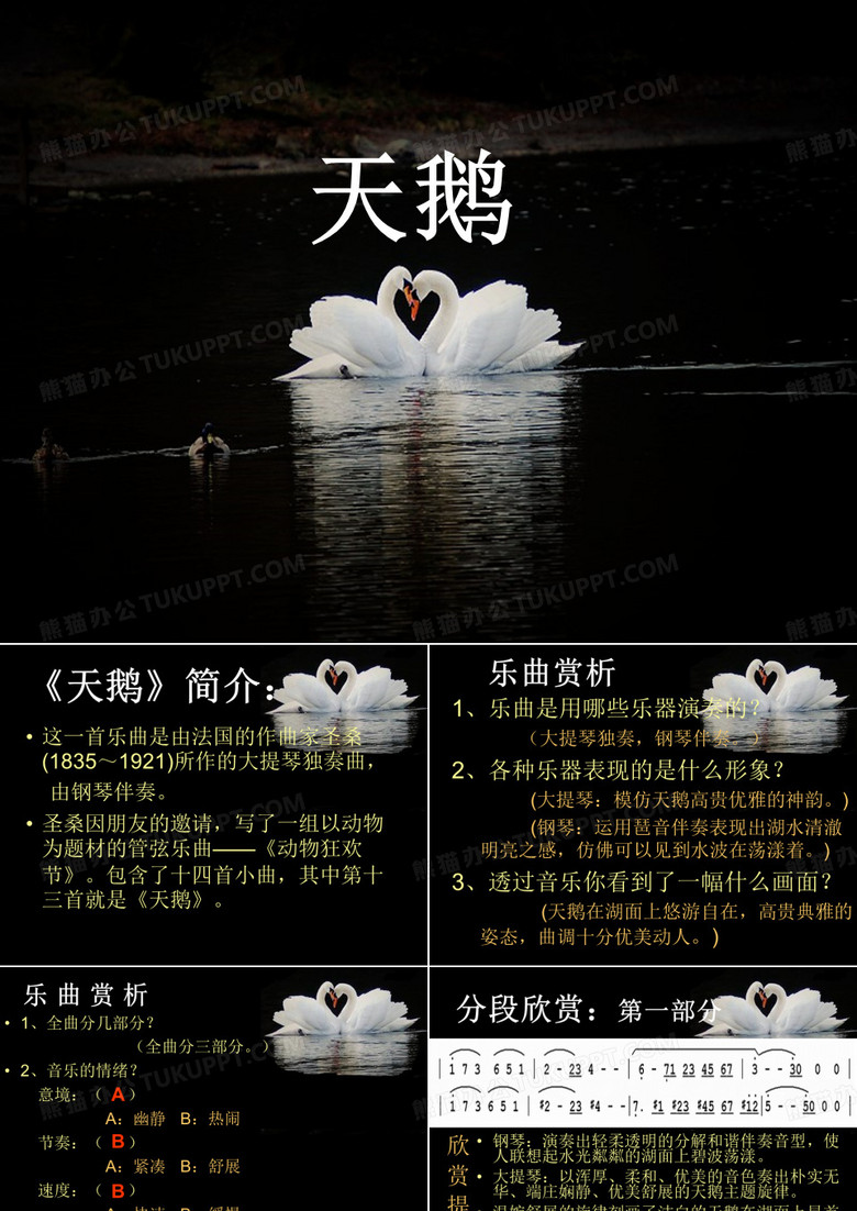 《天鹅》课件
