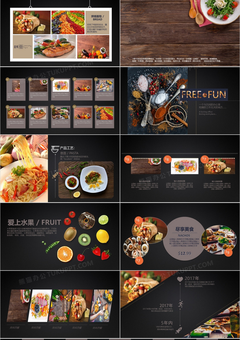 餐饮美食西餐厅介绍ppt模板