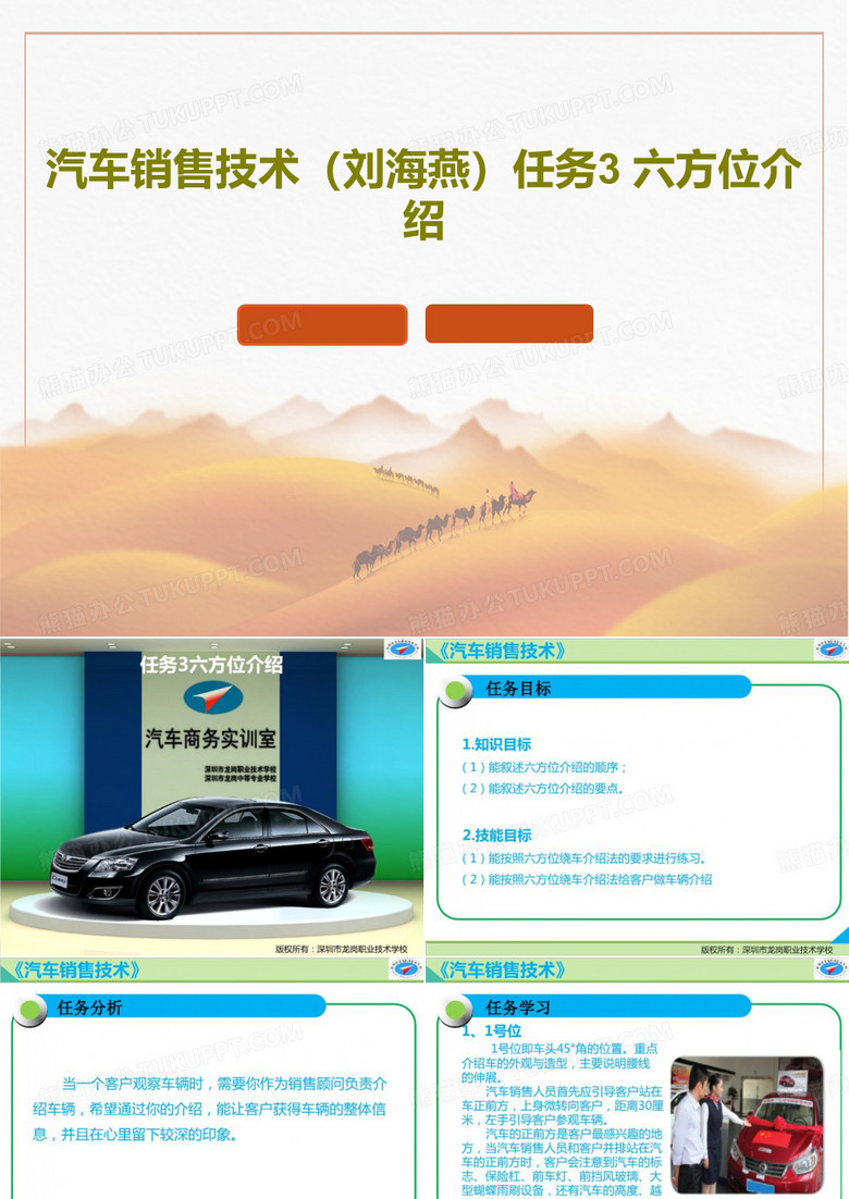 汽车销售技术(刘海燕)任务3 六方位介绍15页PPT