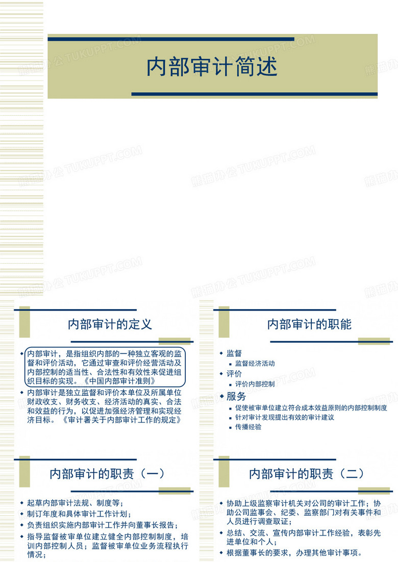 用于内部审计部门内部的内部审计入门培训PPT