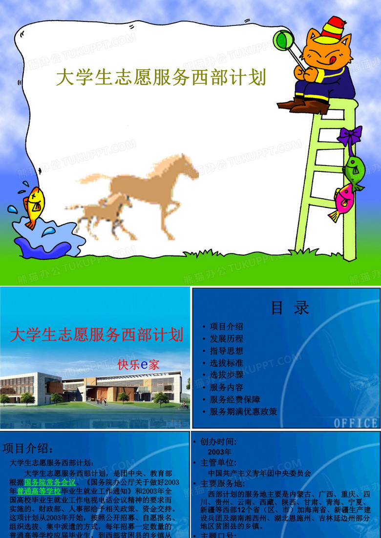 大学生志愿服务西部计划15页PPT