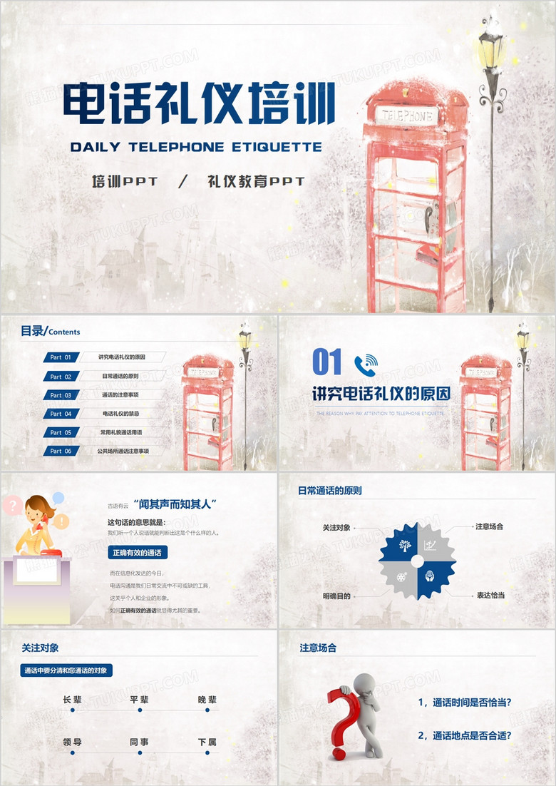 电话礼仪培训PPT模板