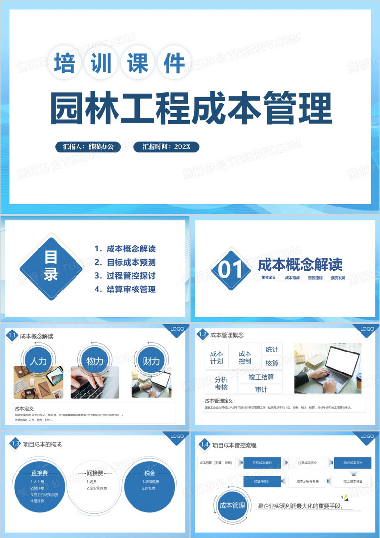 园林工程成本管理培训课件PPT模板
