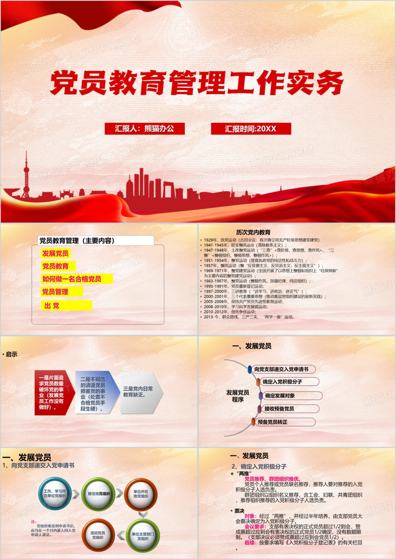 党员教育管理工作实务PPT模板
