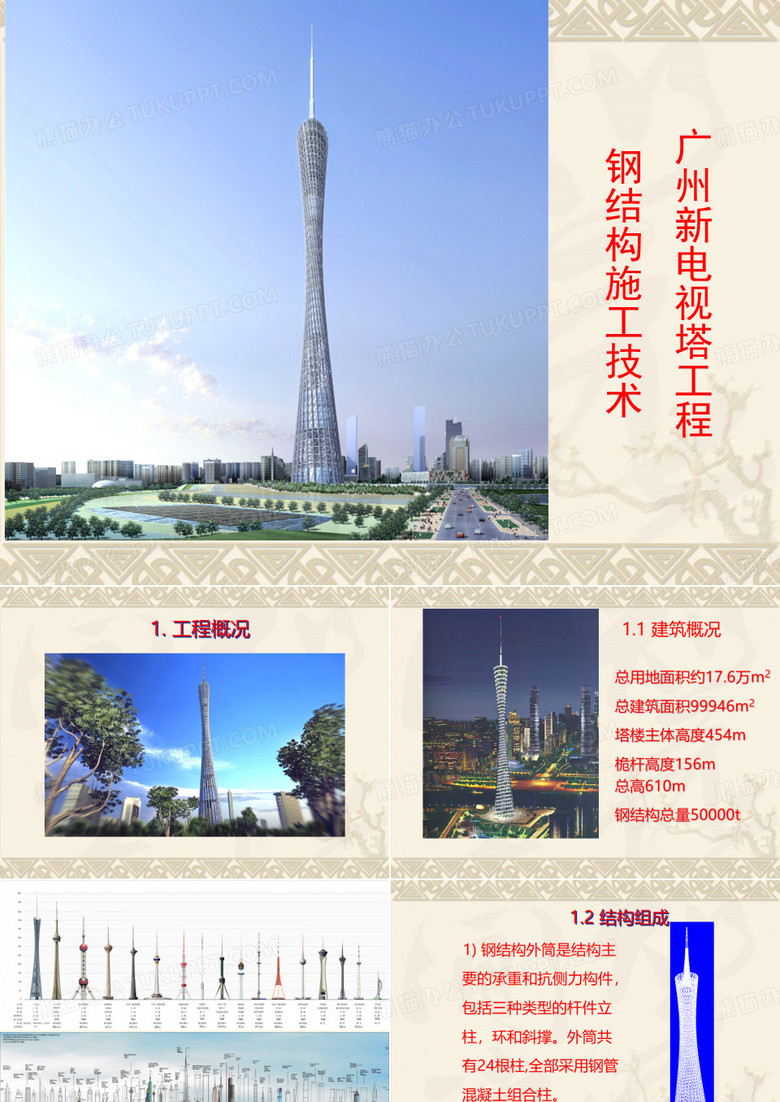 广州电视塔钢结构施工