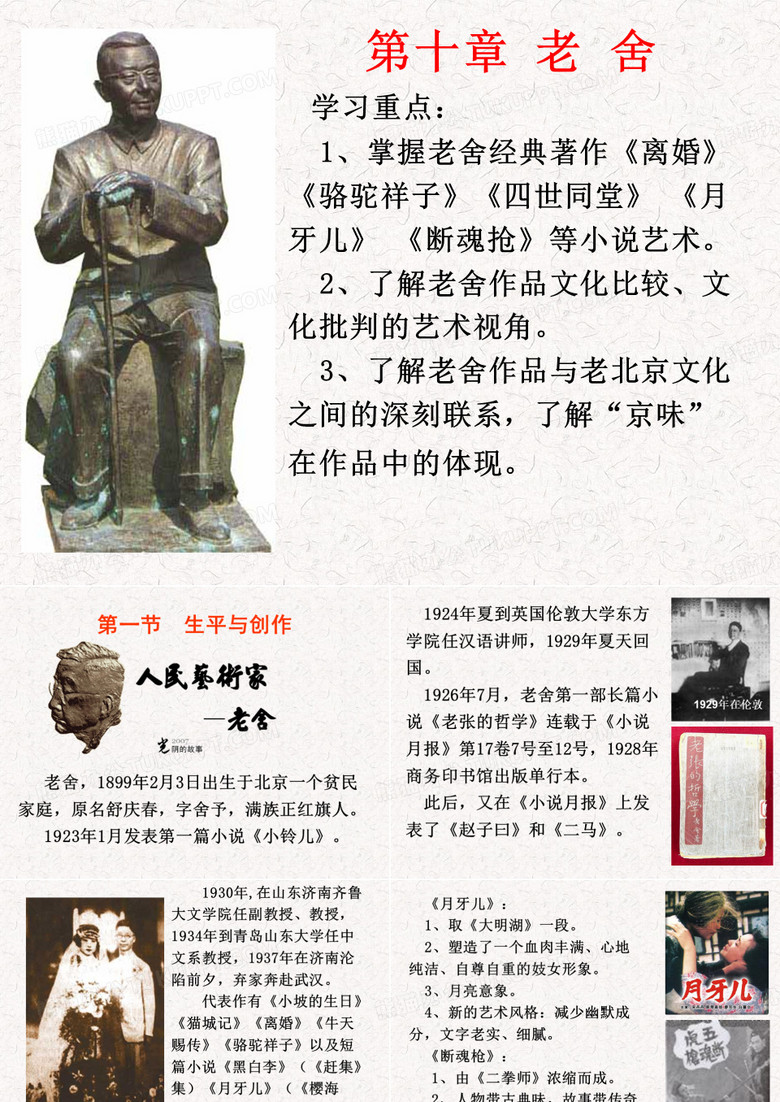 老舍,ppt