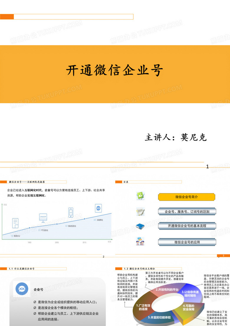 开通微信企业号培训课件PPT(共 44张)